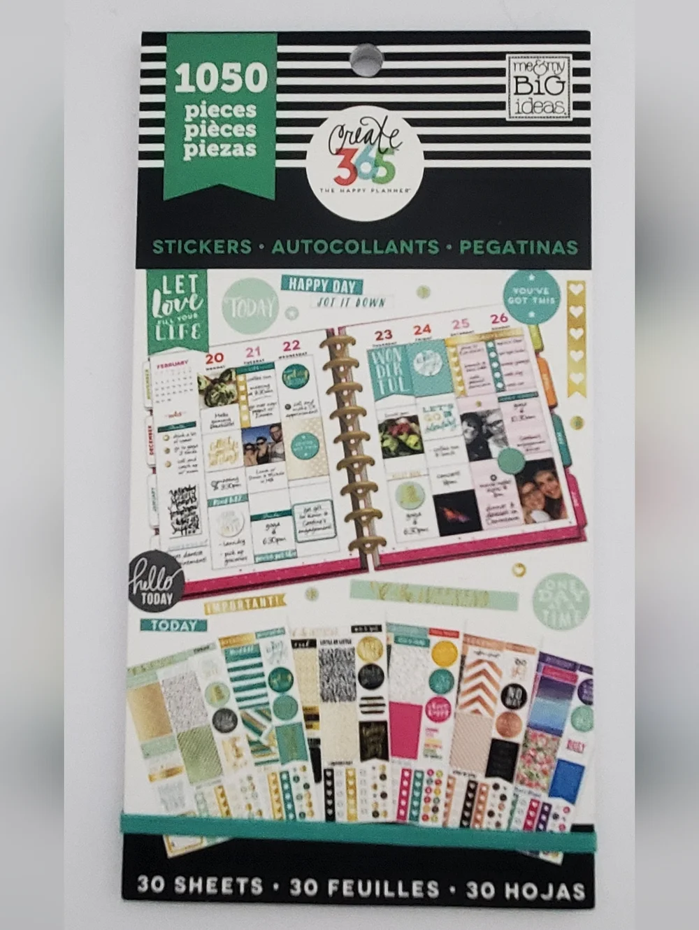 The Happy Planner Sticker Packs - Green & Pink Accents